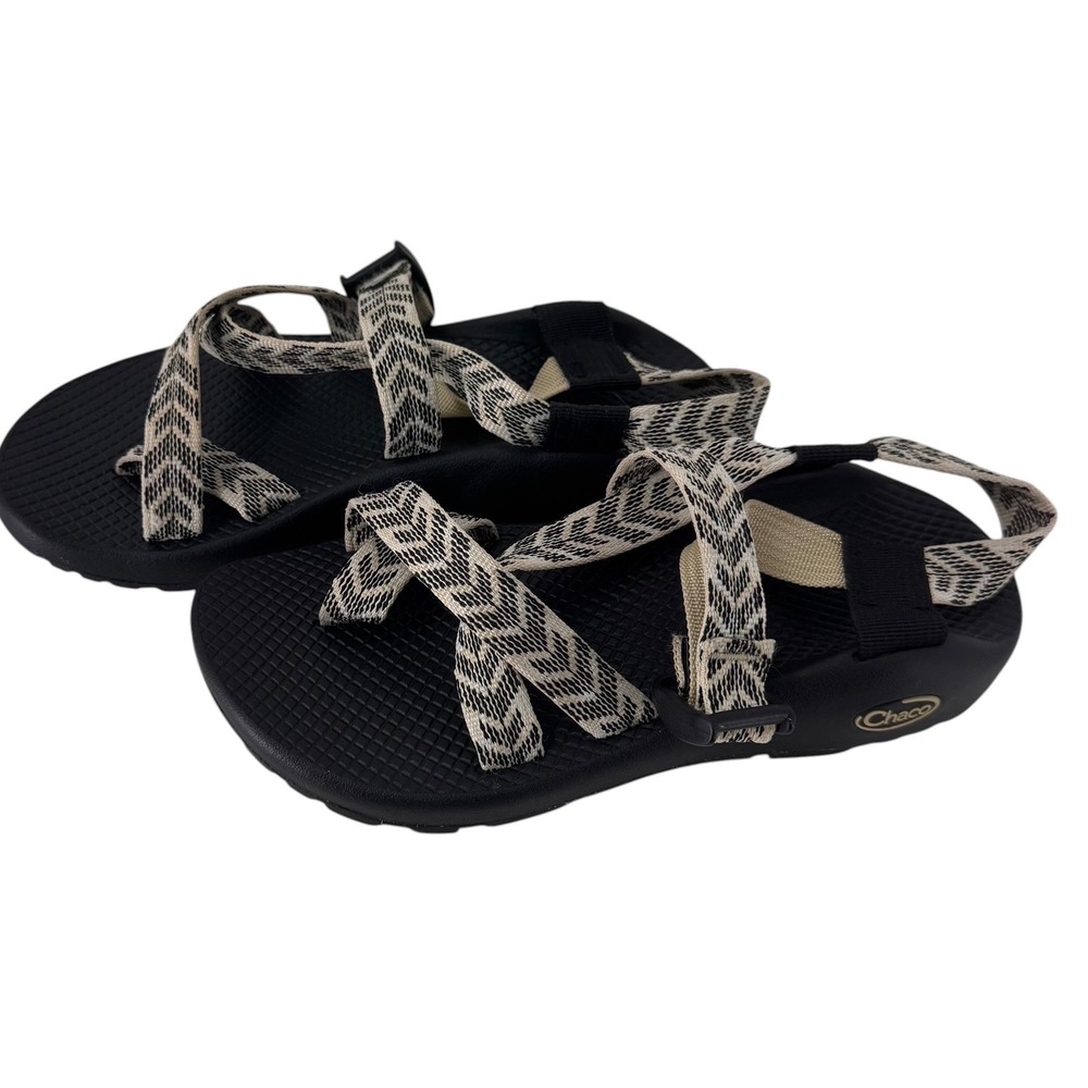 Chaco Z/Cloud 2 Womens 7 Black Chevron Strappy Toe Loop Hiking Sport Sandals - Picture 2 of 9